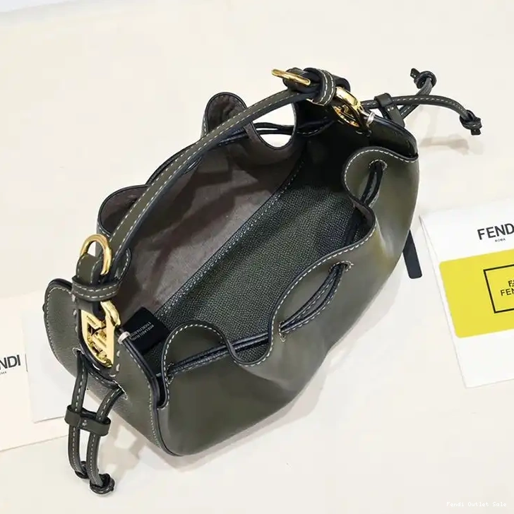 Cheap In Calf Green Leather Pomodorino Mini Bucket Fendi Bag 0628
